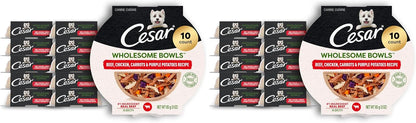 Cesar Wholesome Bowls Adult Wet Dog Food, Chicken, Recipe, Wet Food for Dogs, 3 Oz. Bowls, 10 Count - Image 10