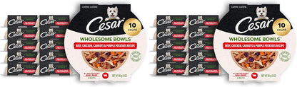 Cesar Wholesome Bowls Adult Wet Dog Food,Chicken,Carrots,Barley & Green Beans Recipe,Wet Food for Dogs,3 Oz. Bowls,10 Count (Pack of 2) - Image 10