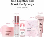 Model wearing Medicube Pink Jelly Mask overnight