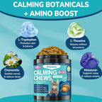 Woyamay calming treats for cats showing 500 count bottle size