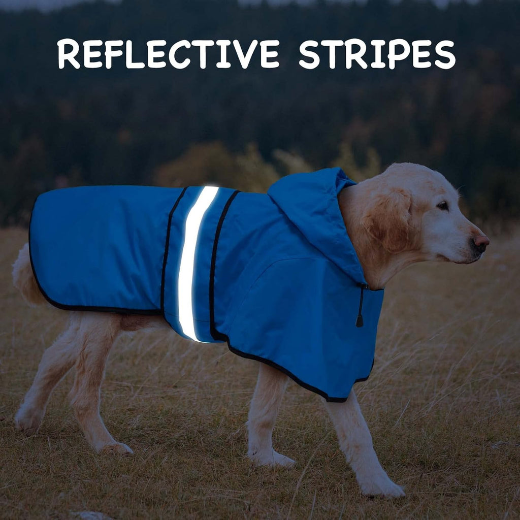 Lightweight dog rain coat with built in leash hole for walking