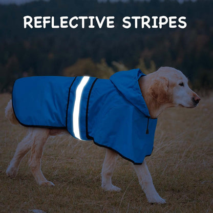 Lightweight dog rain coat with built in leash hole for walking