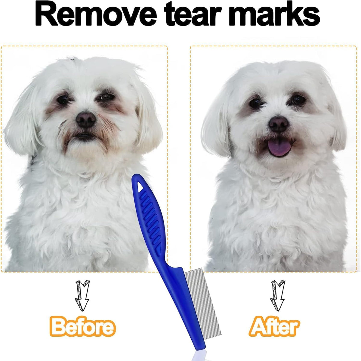 Double-sided pet grooming comb for cats and dogs hair care