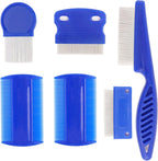 MoHern 6-piece blue pet flea comb set front view