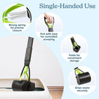 Ergonomic one handed handle on a premium pet pooper scooper