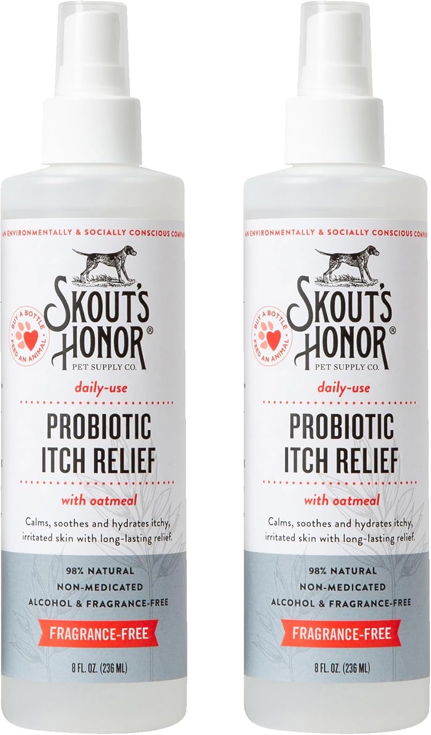 SKOUT'S HONOR Probiotic Itch Relief Spray for Pets - Non-Medicated, Fragrance-Free, Natural, Vegan, Long-Lasting Relief, with Soothing Aloe & Avocado Oil, 8 oz - Image 12