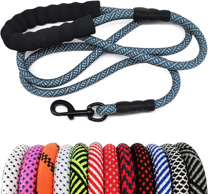 MayPaw Heavy Duty Rope Dog Leash, 3/6/8/10/12/15/20/30 FT Nylon Pet Leash, Soft Padded Handle Thick Lead Leashes for Large Medium Dogs (Blue Black, 1/2" * 8') - Image 15