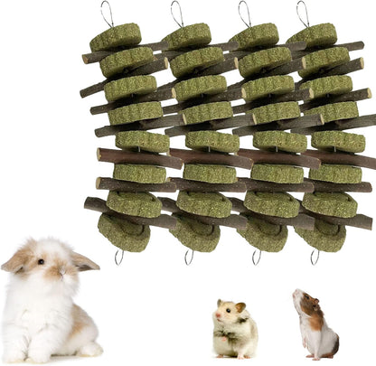 Kathson Rabbit Chew Toys front view hanging inside a small animal enclosure