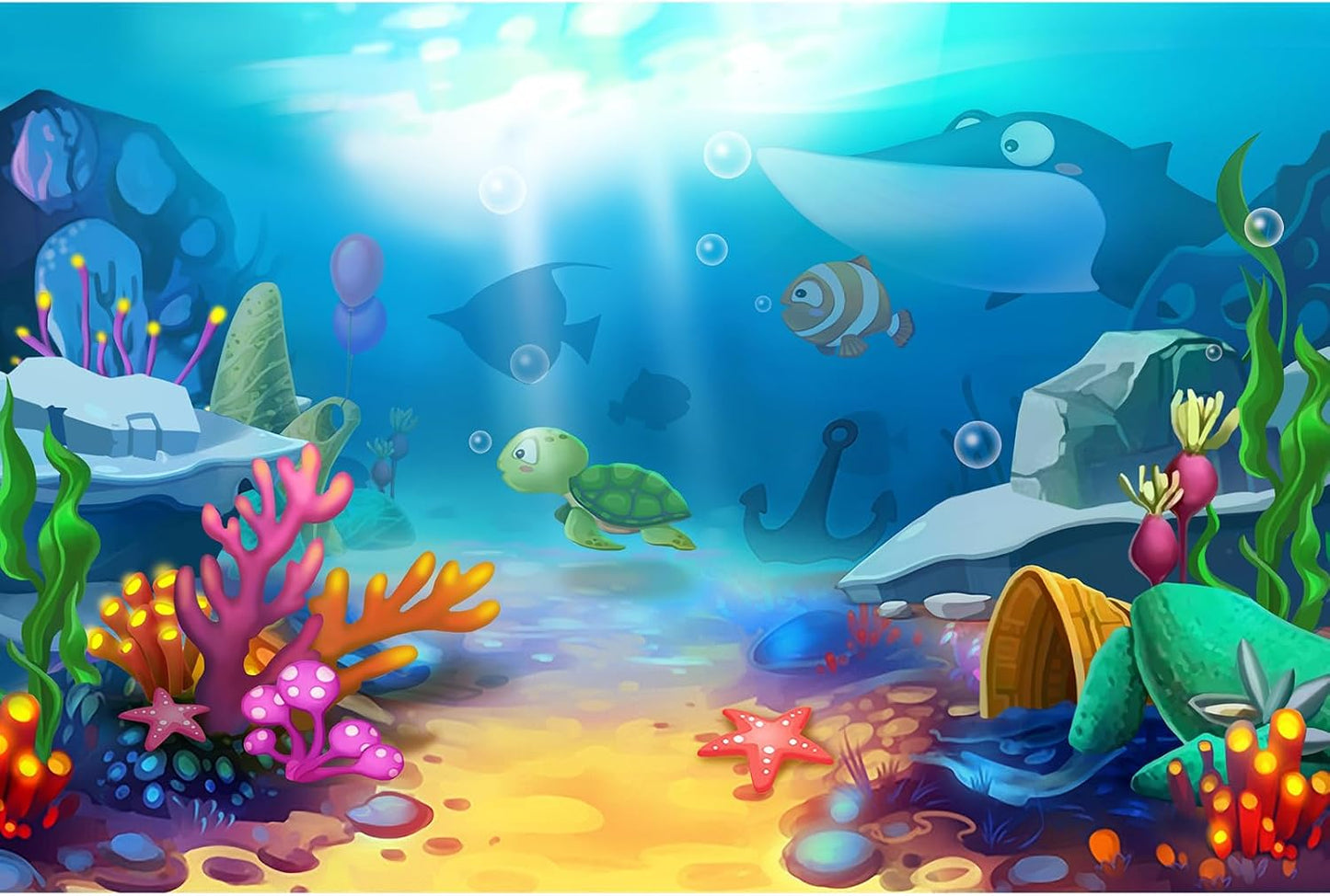 Aquarium Background Under Water Cave with Crystal Terrarium Backdrop Cave Style Rock Sunlight Rays Fish Tank Background Reptile Habitat Backdrop Wallpaper Poster Decor Vinyl 48x24in - Image 14