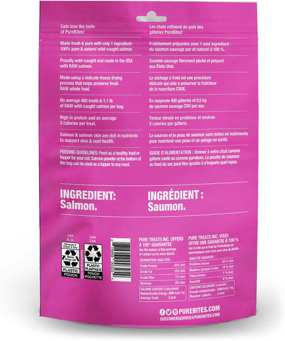 PureBites 4.7 Ounce jumbo size cat treats bag showing single ingredient callout