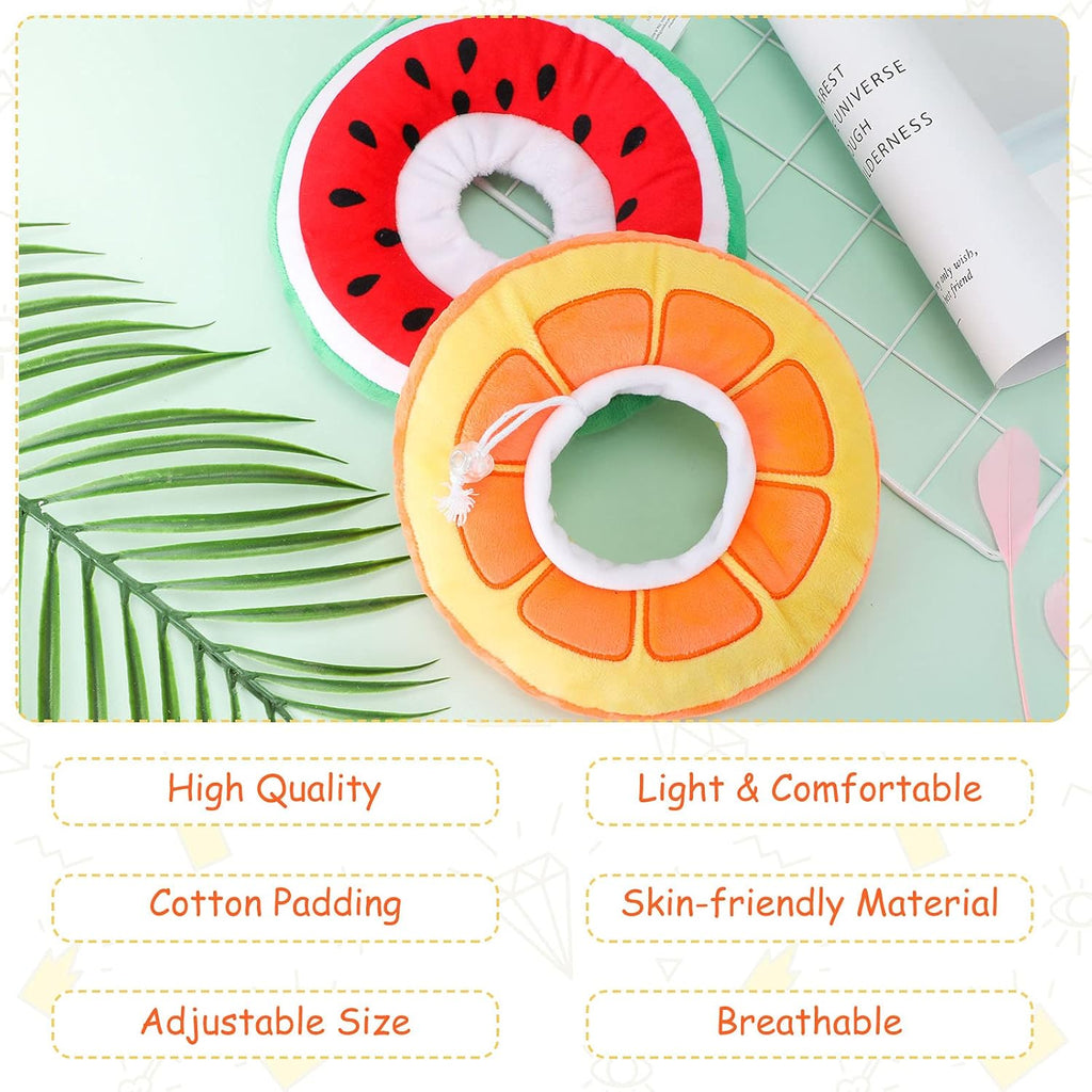 Watermelon pattern adjustable soft pet cone for small dogs and cats