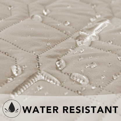 Ameritex pet blanket spread across a large bedroom mattress demonstrating full coverage protection.