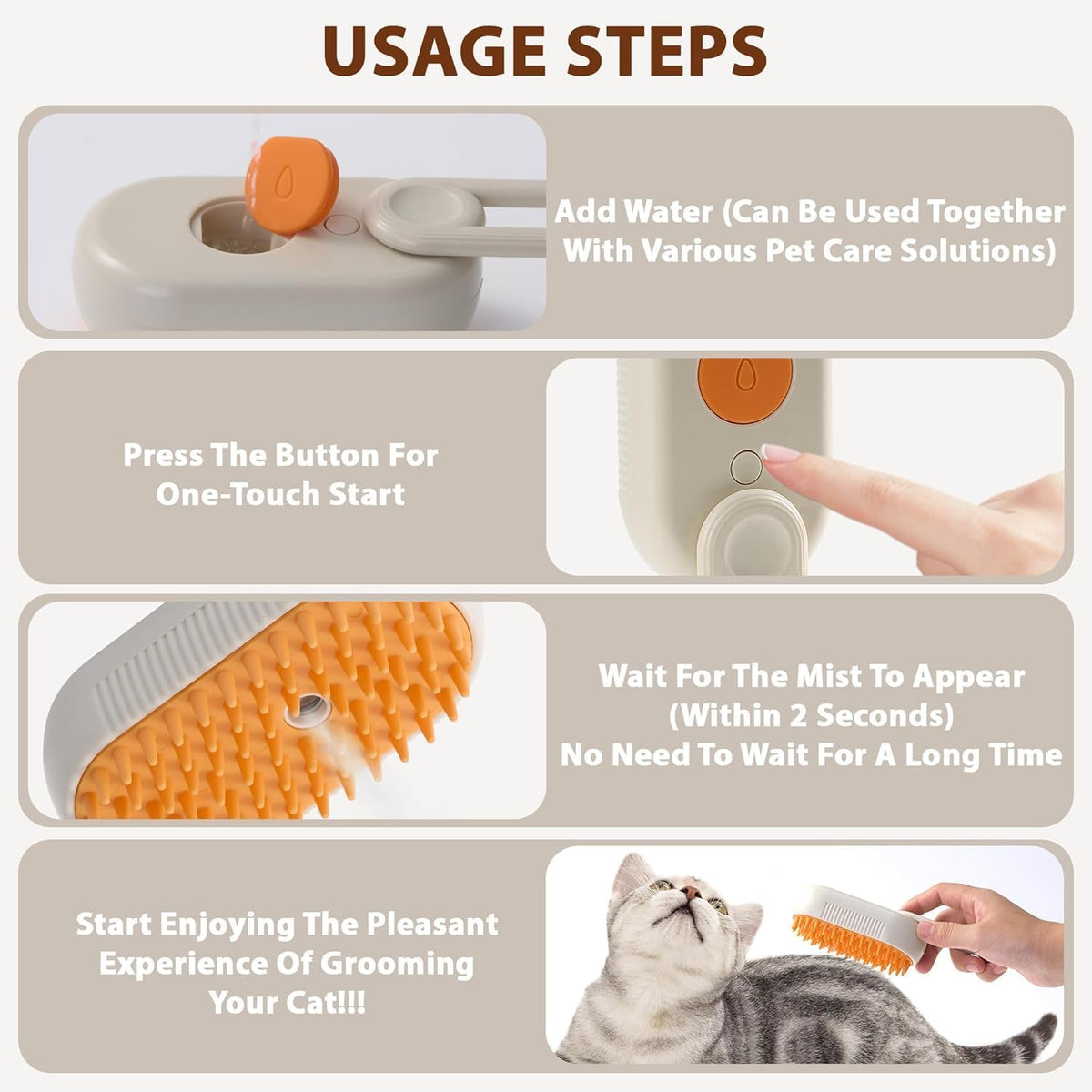 4-in-1 electric pet comb for dogs and cats