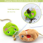 URMYONLY rainbow string cat teaser wand demonstrating flexible movement for indoor play.