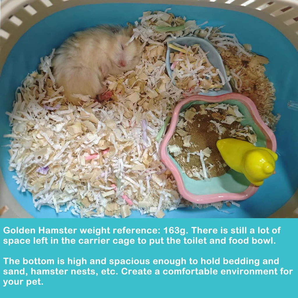Hamster Carrier Guinea Pig Carrier 13 X 11 X 8 In Portable Hamster Travel Cage with Ventilation Holes Outdoor Small Animal Carrier for Rat Gerbils Rabbit Hedgehog Squirrel Mouse Sugar Glider - Image 7