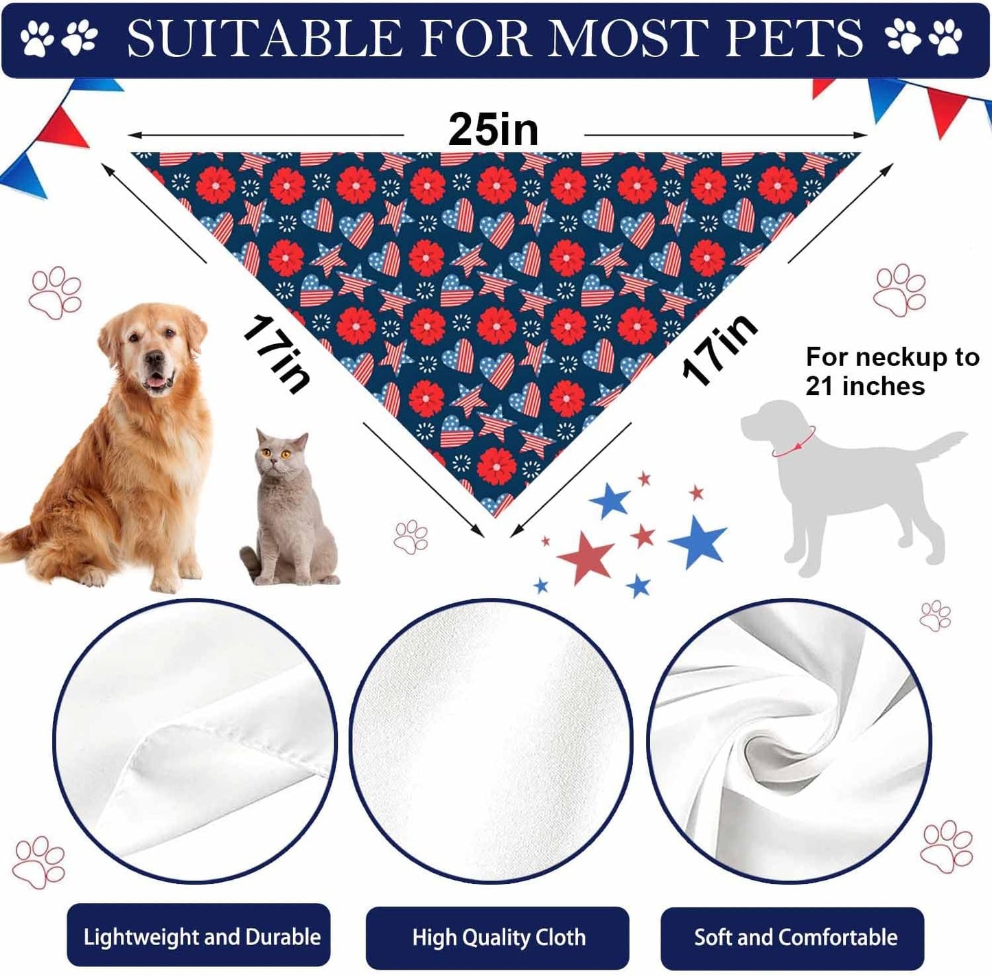 Durable dual-layer fabric texture of dog bandana