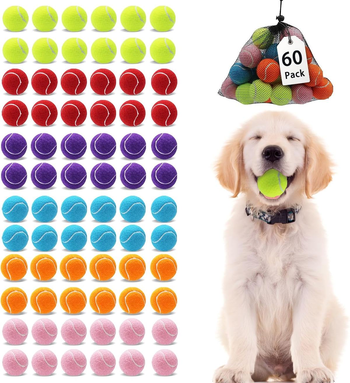 Magicorange 6 Pack Small Tennis Balls, 2 inch Tennis Balls for Dogs,Colorful Easy Catching Pet Playing Ball (Multicolor, 6 Pack) - Image 14
