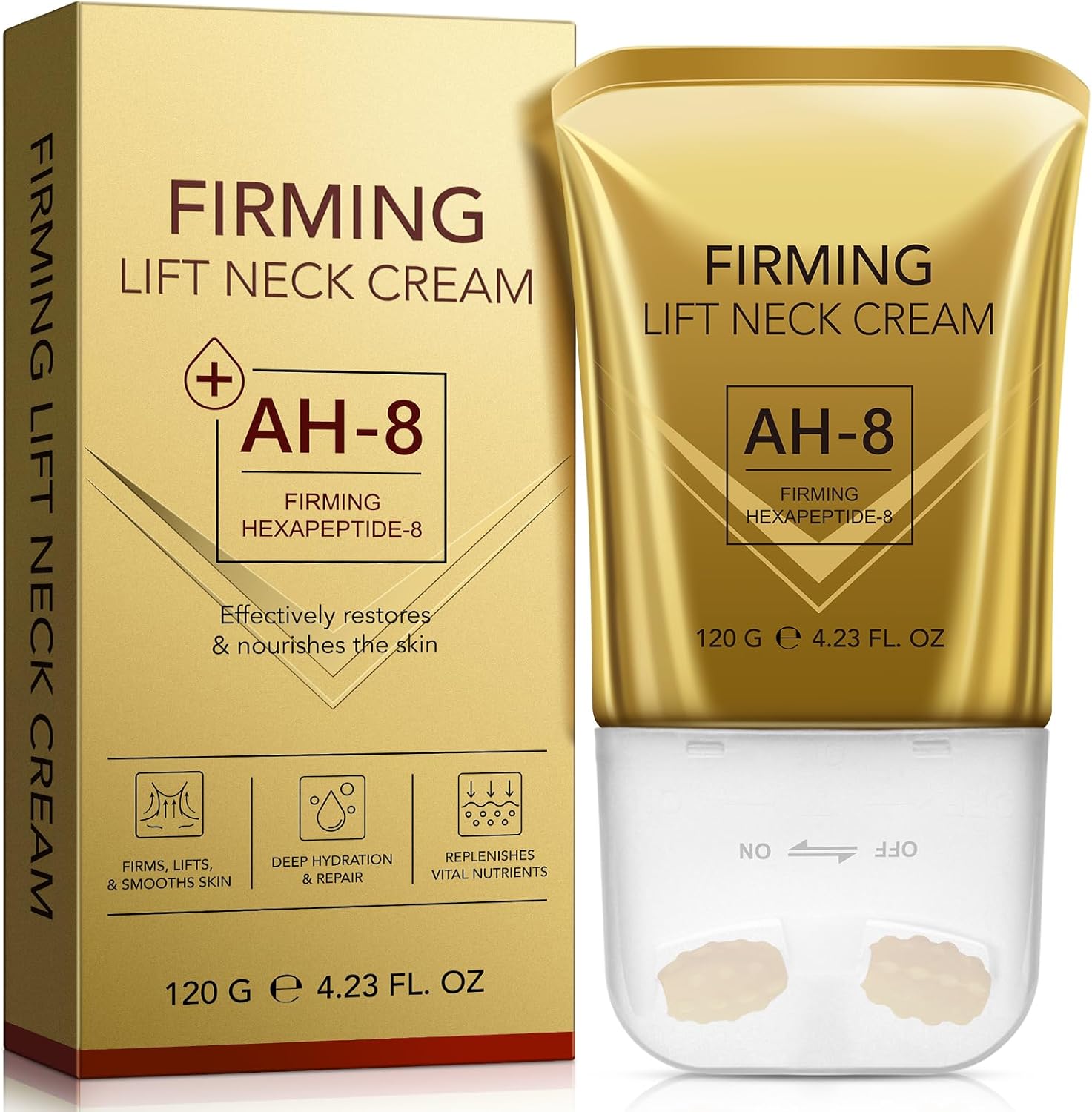 Liefiet AH-8 Firming Neck Cream with roller applicator front view