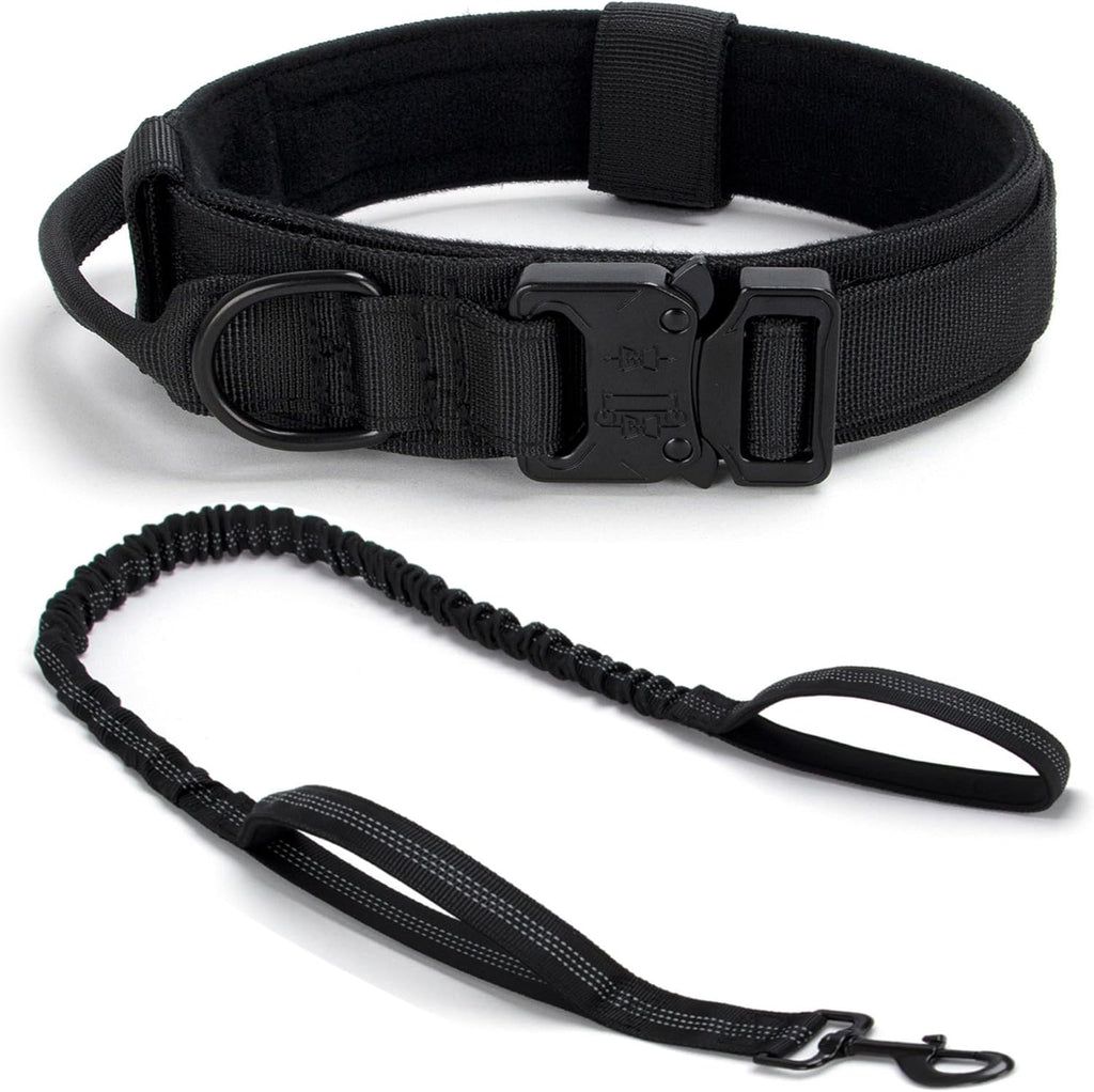 Tactical Dog Collar, Adjustable Military Training Nylon Dog Collar with Control Handle and Heavy Quick-Release Metal Buckle for Small Medium Large Dogs, Black L - Image 15