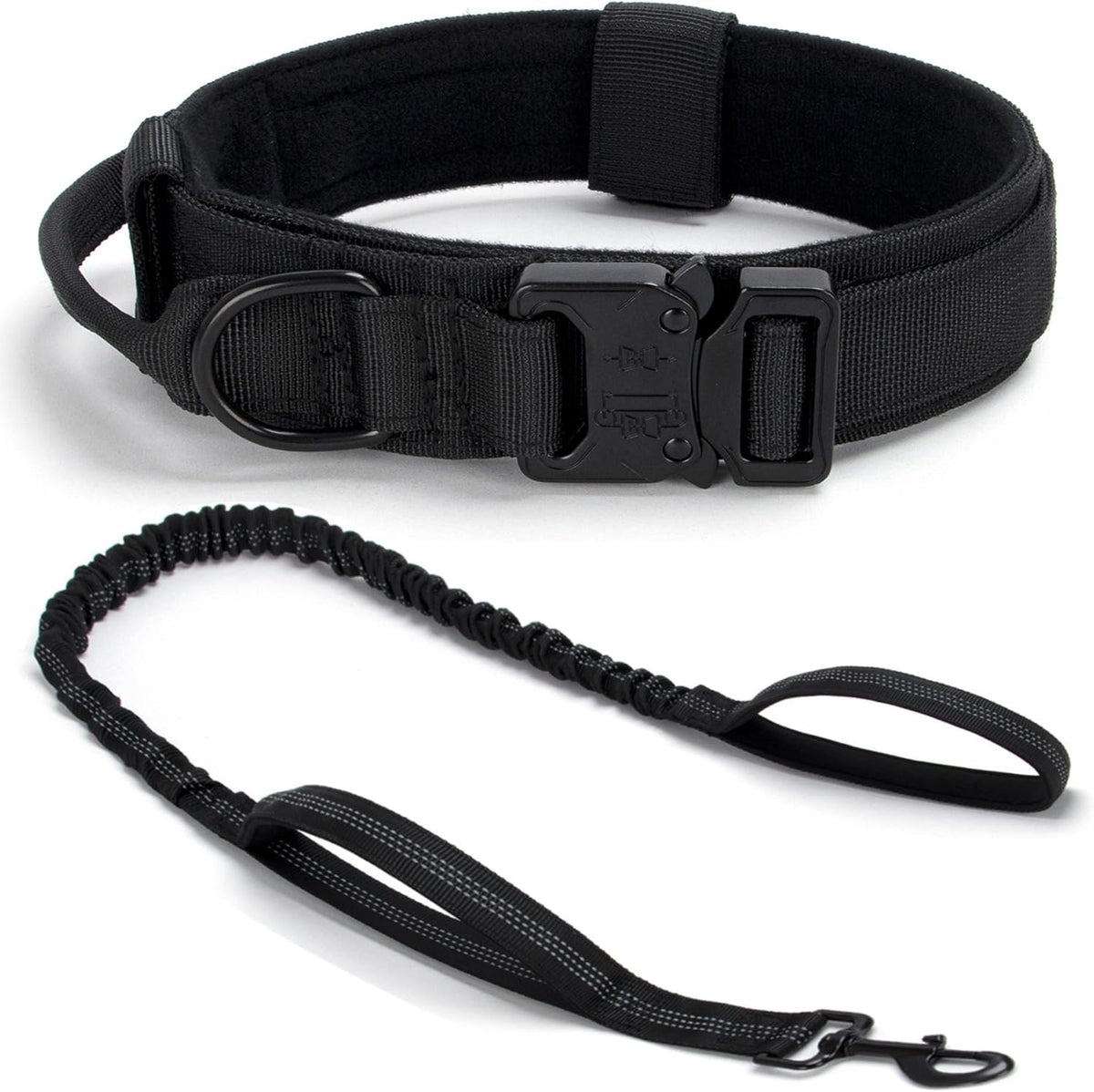 Tactical Dog Collar, Adjustable Military Training Nylon Dog Collar with Control Handle and Heavy Quick-Release Metal Buckle for Small Medium Large Dogs, Black L - Image 15