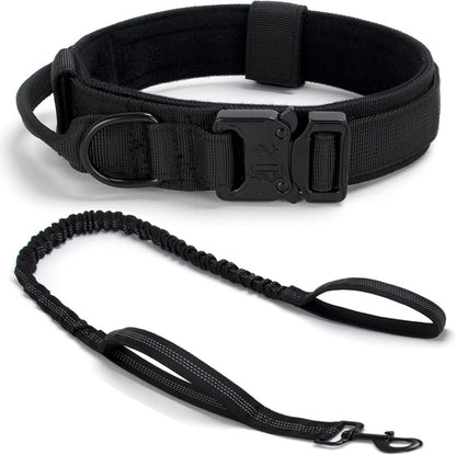 Tactical Dog Collar, Adjustable Military Training Nylon Dog Collar with Control Handle and Heavy Quick-Release Metal Buckle for Small Medium Large Dogs, Black L - Image 15