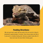 Rehydrated omnivore mix inside a reptile feeding bowl