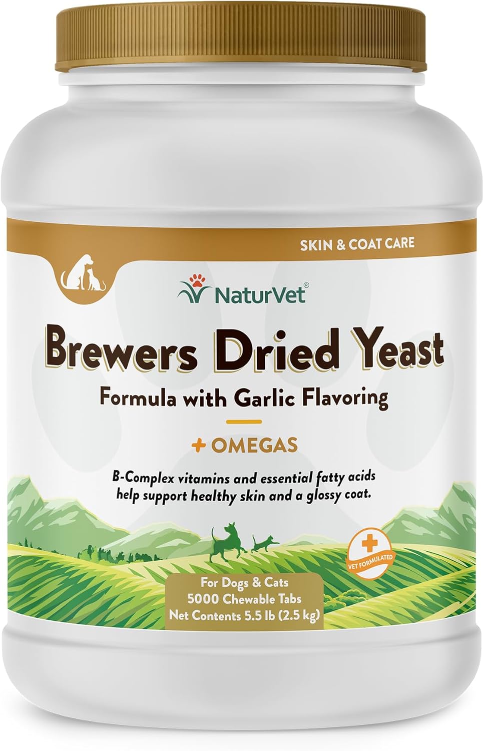 NaturVet - Brewer's Dried Yeast Formula with Garlic Flavoring - Plus Omegas | Rich in Omega-3, 6 & 9 Fatty Acids | Fortified with B1, B2, Niacin & Vitamin C | for Dogs & Cats | 1000 Chewable Tablets - Image 10