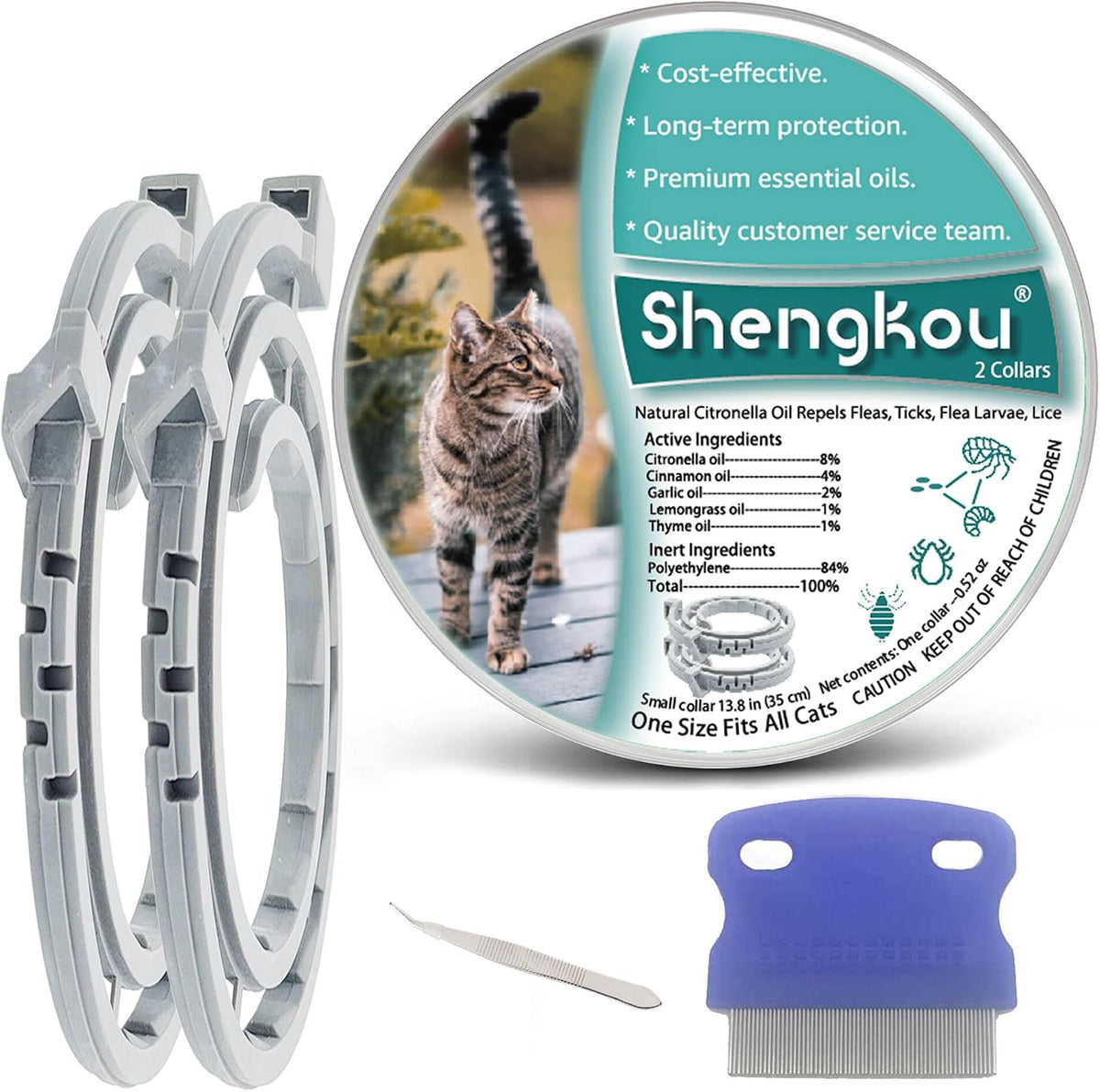 ShengKou flea and tick collar for cats front view