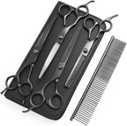Dog Grooming Scissors, Curved Scissors for Dog Grooming, 7.9 inch, 30 Degree of Curved Blade,Light Weight, Stainless Steel Pet Shears for Trimming Face and Paws(Curved, Pitch-Black) - Image 11