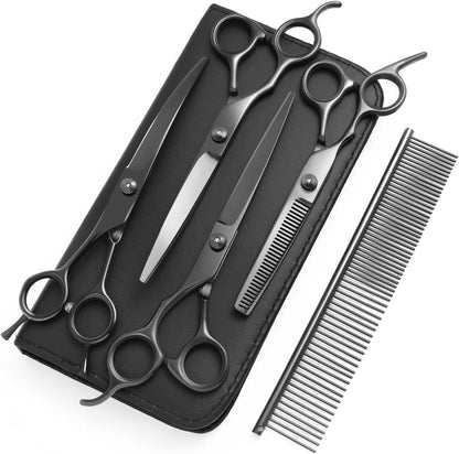 Dog Grooming Scissors, Curved Scissors for Dog Grooming, 7.9 inch, 30 Degree of Curved Blade,Light Weight, Stainless Steel Pet Shears for Trimming Face and Paws(Curved, Pitch-Black) - Image 11