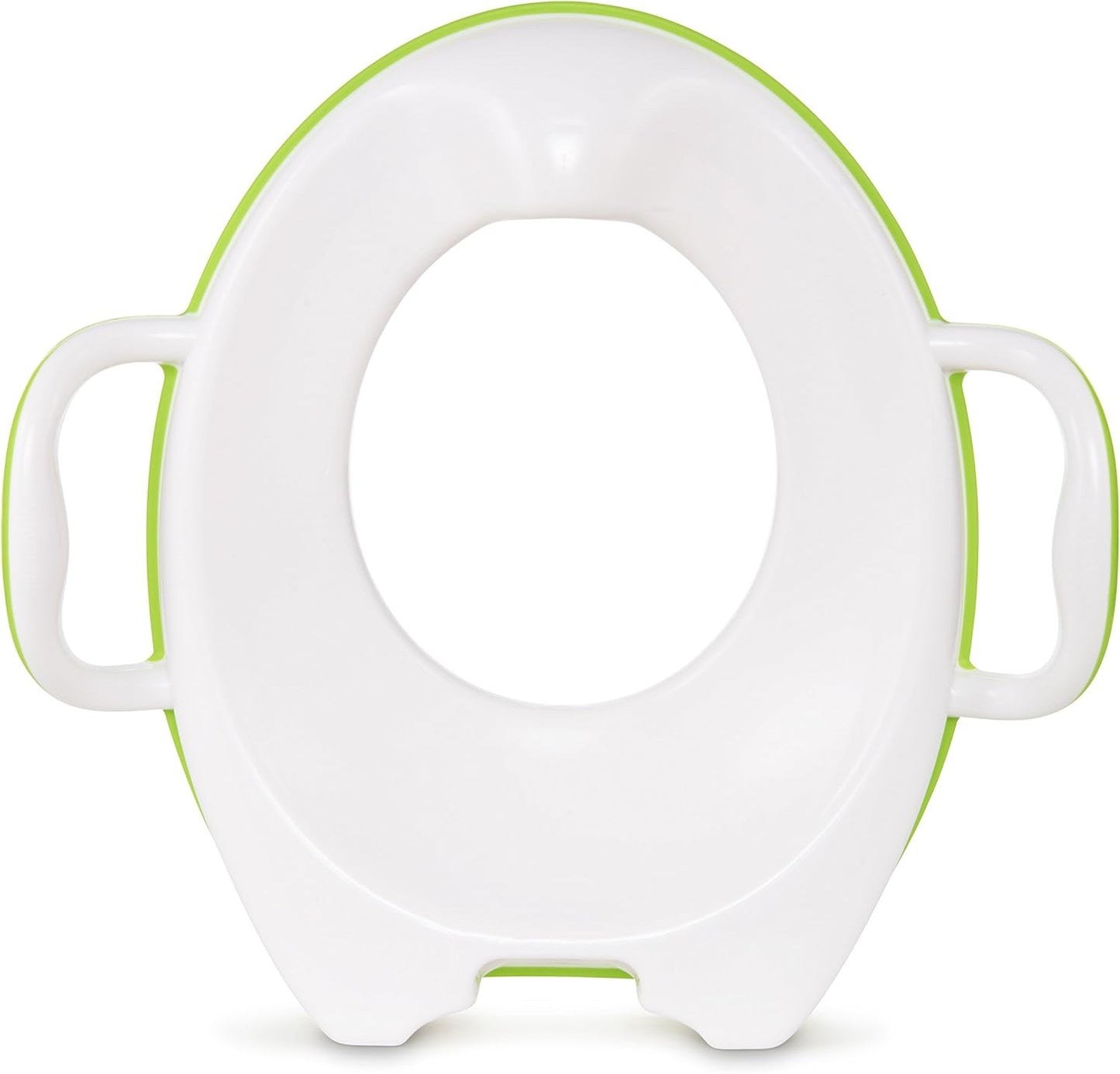 Munchkin Sturdy Potty Training Seat green front view on toilet bowl