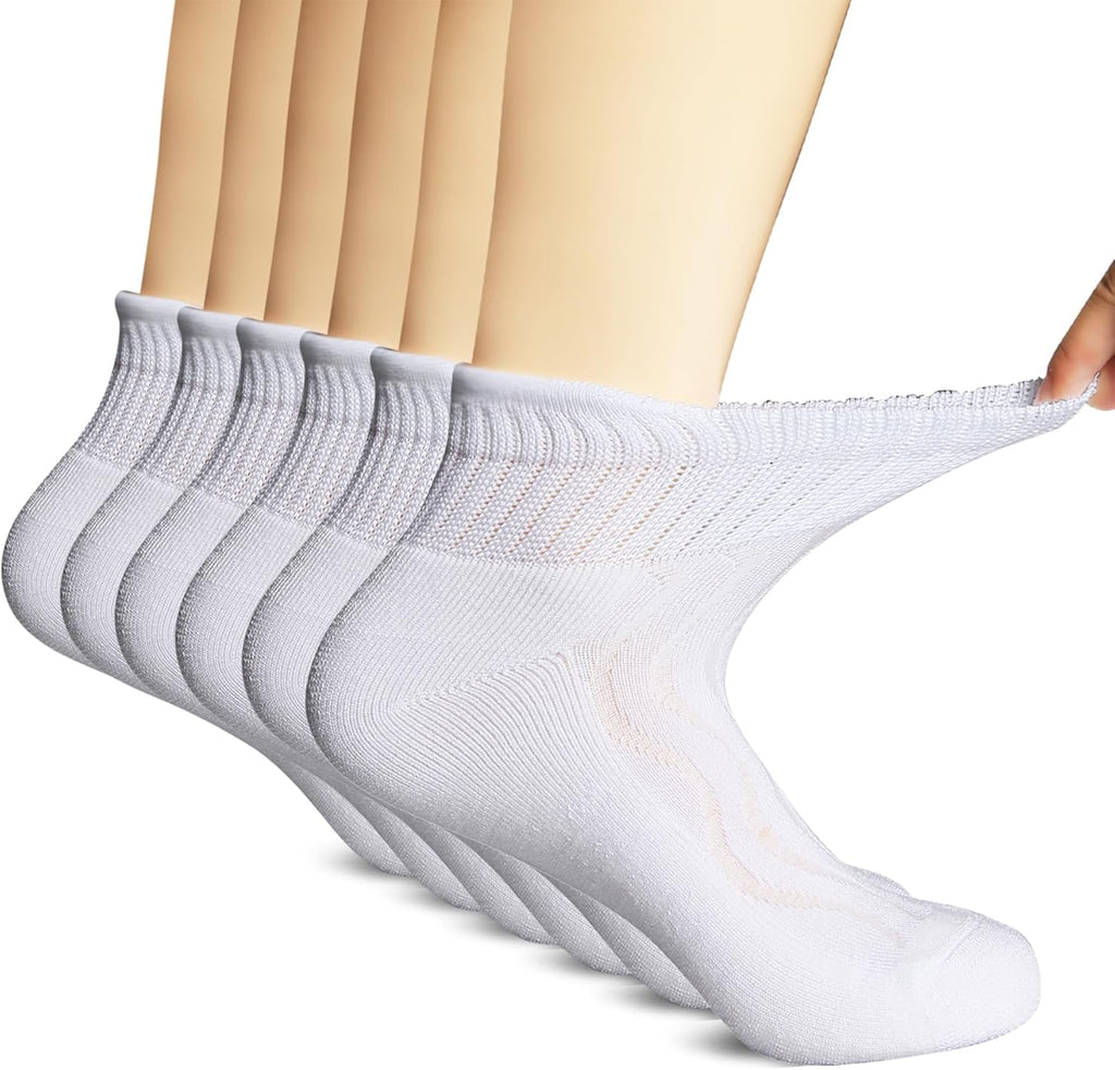 +MD Bamboo Diabetic Socks 6-pack front view for circulatory health.