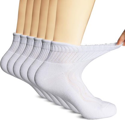 +MD Bamboo Diabetic Socks 6-pack front view for circulatory health.