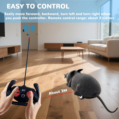Pixibond RC fake rodent toy package contents highlighting the handheld wireless remote control