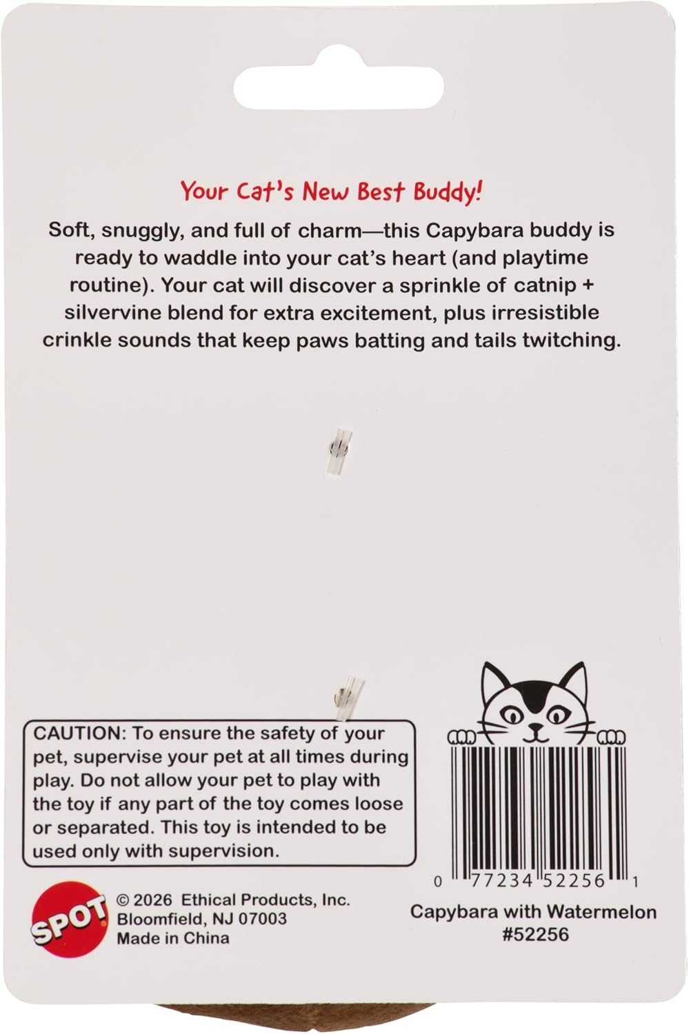 SPOT interactive catnip plush toy showing the soft textured exterior fabric