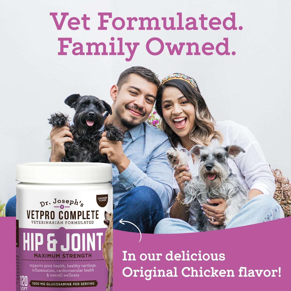 USA imported VetPro Complete hip and joint treats for senior dogs