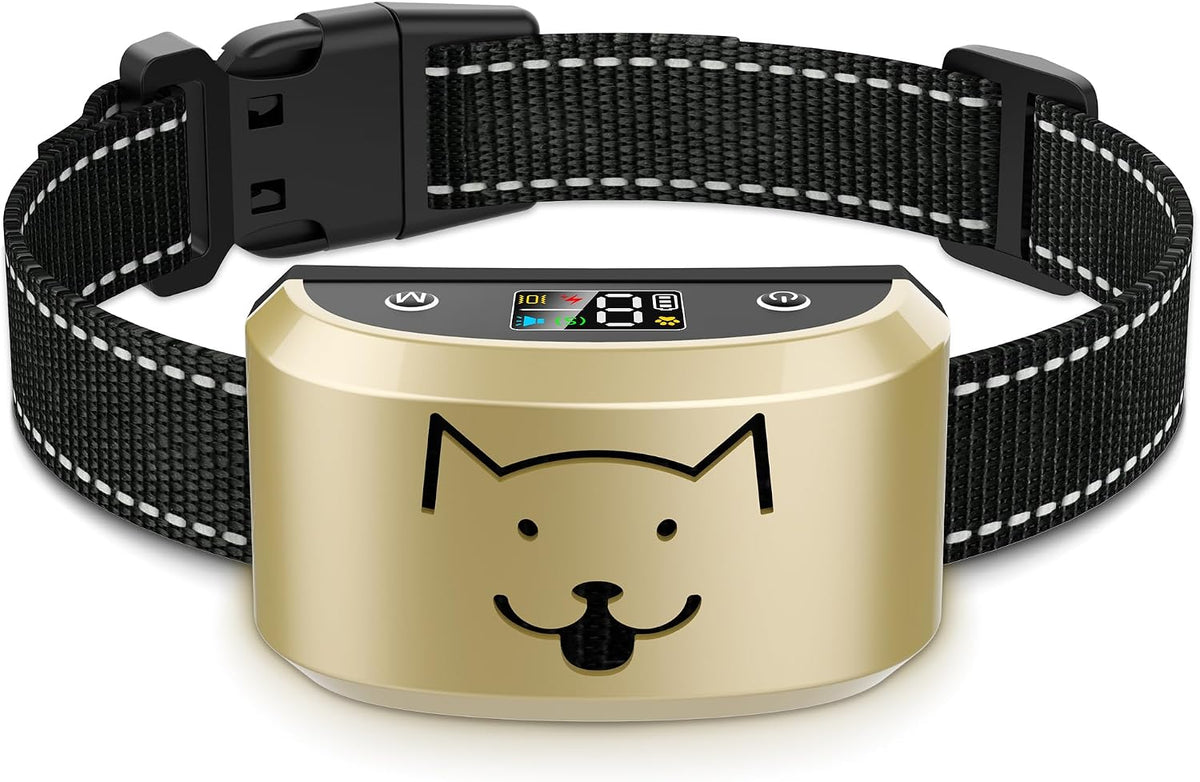 Dog Bark Collar for Medium Large Dogs, Automatic Bark Device with Rechargeable Barking Collar with 8 Adjustable Sensitivity, 4 Training Modes Adjustable Anti Barking for Large Dogs 15-120lbs, Gold - Image 11