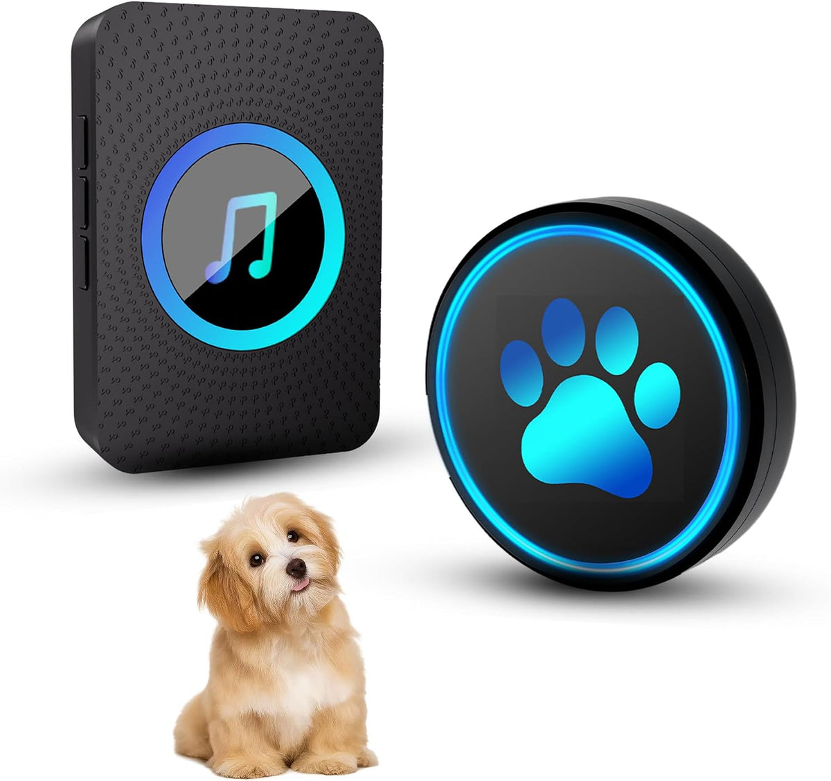 Dog Door Bell for Potty Training, Smart Wireless Doggie Doorbell to Go Outside, 1000 Feet Long Range with IP65 Waterproof Super-Light Touch Button, 60 Melodies & Adjustable Volume (Black) - Image 11