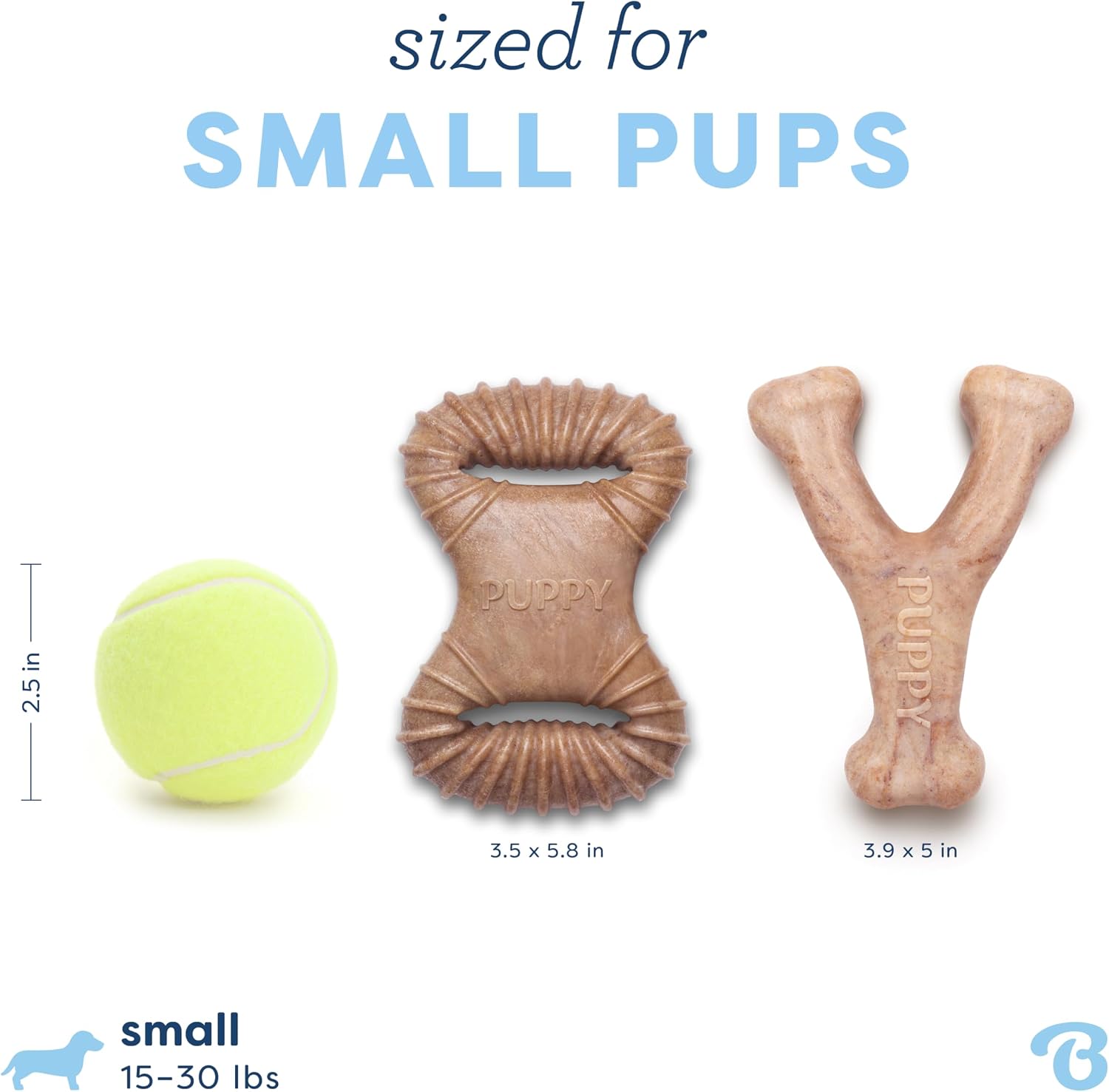 Benebone Puppy 2-Pack Dental Chew/Wishbone Durable Dog Chew Toys for Gentle Chewers, Real Bacon, Made in USA, Small - Image 4