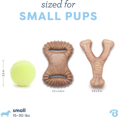 Benebone Puppy 2-Pack Dental Chew/Wishbone Durable Dog Chew Toys for Gentle Chewers, Real Bacon, Made in USA, Small - Image 4