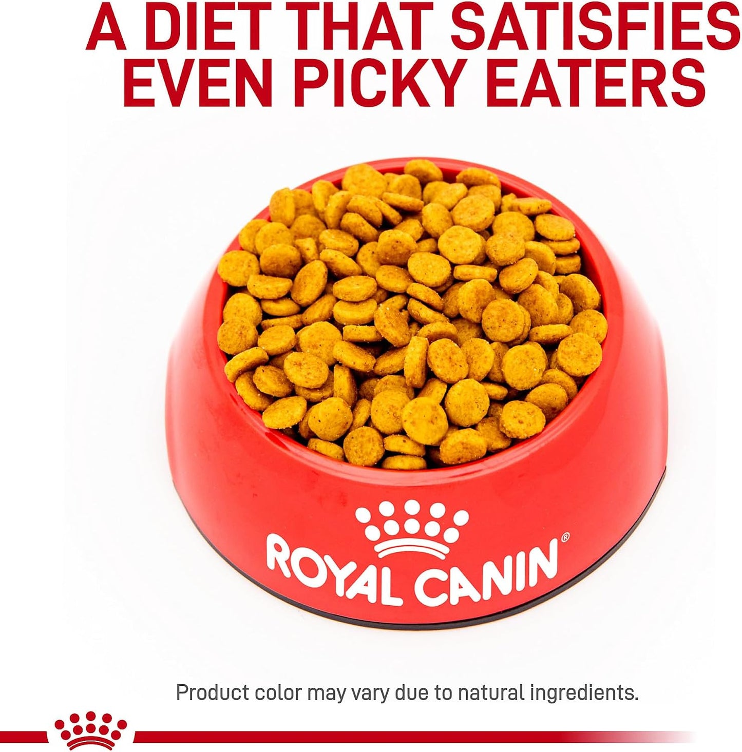 Royal Canin hydrolyzed protein small dog food bag detailing urinary and skin support benefits