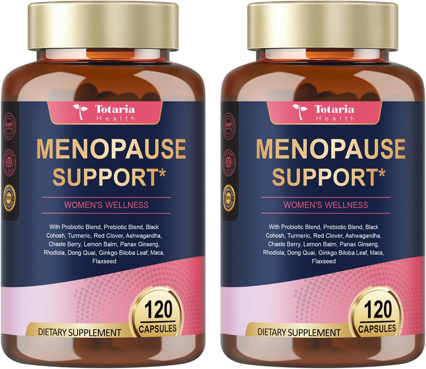 Totaria Complete Menopause Supplements 2 pack front view for hormonal balance