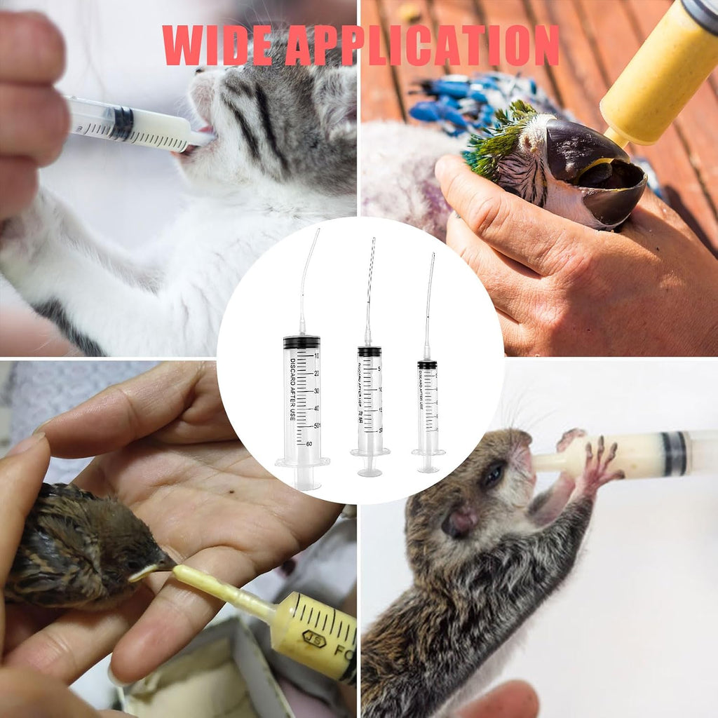 Baby Bird Feeding Syringe Set, Pet Parrot Milk Feeding Syringe with Tubes, Parrot Feeding Tubes Measuring Tools for Feeding Pets Scientific Industrial Labs... (10ml+10ml+20ml+60ml) - Image 6