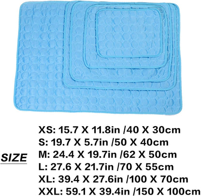 Three layer system instant cool pet mat showing lightweight and foldable design