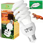 UVB Light for Reptiles 5.0: 15W UVA UVB Reptile Light Bulb 2 Pack, Tropical Reptile UVB Bulb Compact Fluorescent Terrarium Lamp,UVB Light Bulb for Chameleon Turtle Gecko Include UV Sensor Card - Image 11