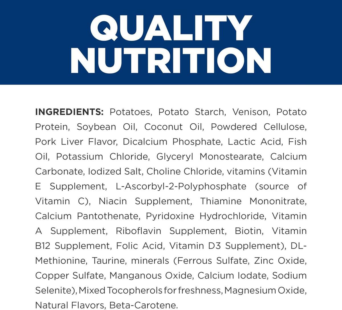 Hill's Prescription Diet d/d food sensitivities therapeutic dog food back label instructions