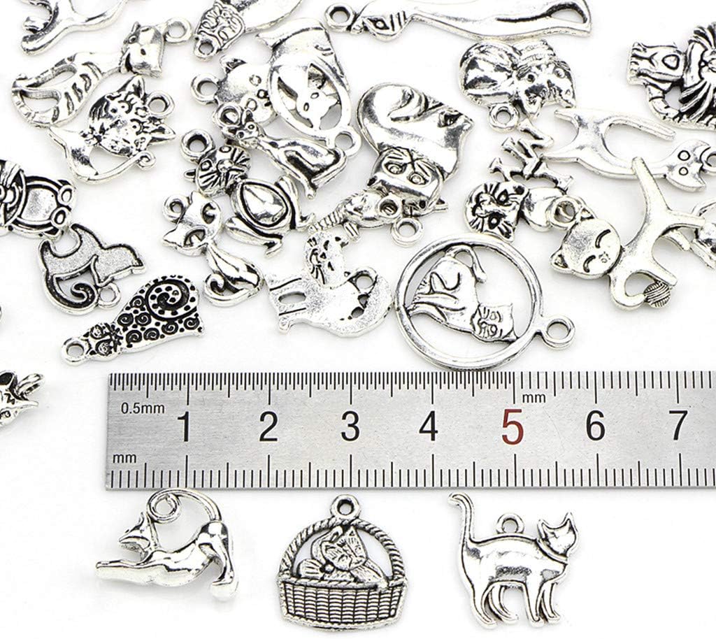Example of handmade jewelry created using the cat charms
