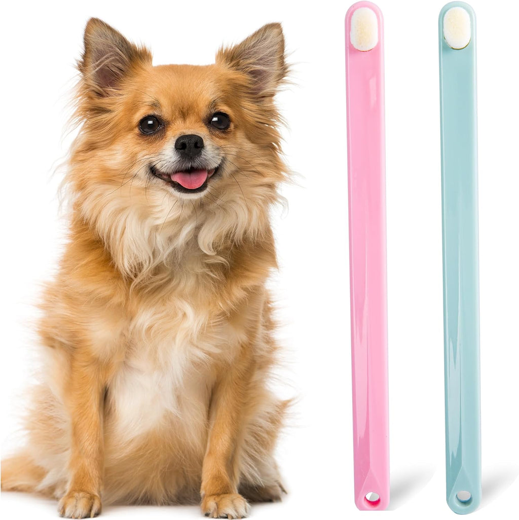 Dog Toothbrush Kit 4 Pack, Ultra Soft Dog Tooth Brush for Medium to Large Dogs & Cats, Pet Tooth Brushing Kit for Easy Dental Cleaning, Soft Bristles, 2 Green Wave Head & 2 White Flat Head - Image 9