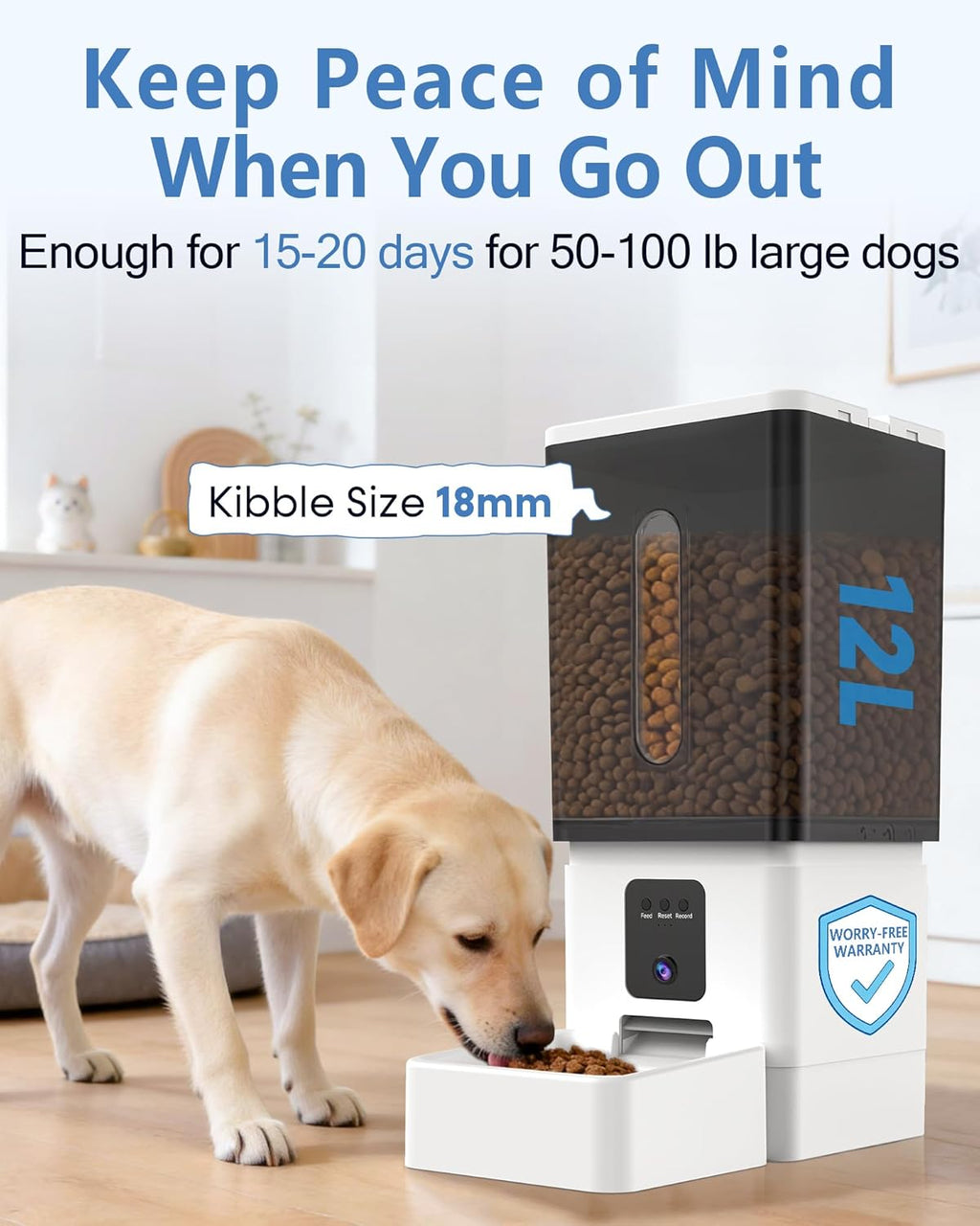 Wnfuo smart pet feeder with high definition camera displaying two way audio function