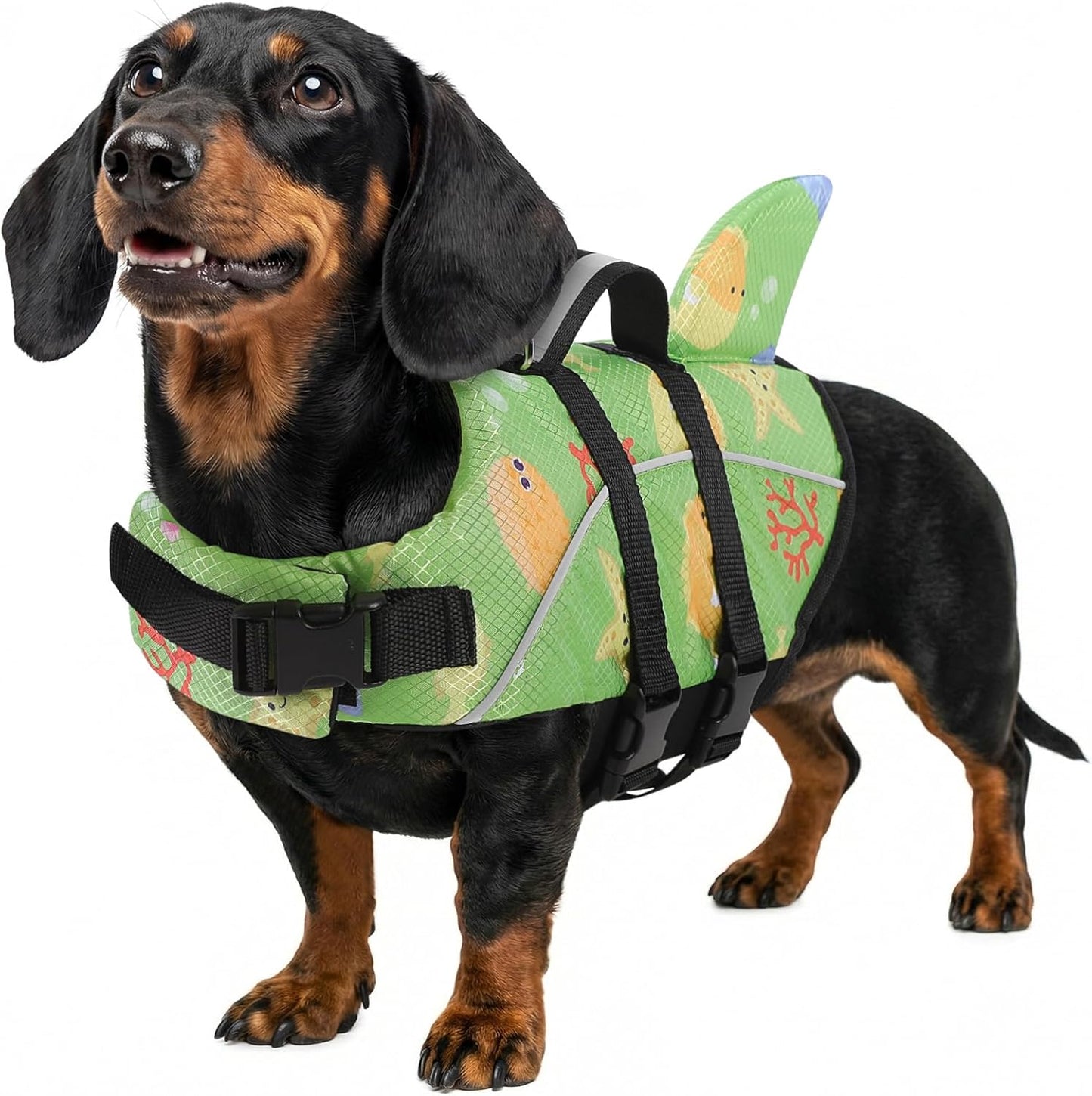 Ripstop Dog Life Jacket Shark Life Vest for Dogs, Safety Lifesaver with High Buoyancy and Lift Handle for Small and Medium BreedsRose Red XS - Image 9